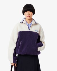 Übergroßes Sweatshirt aus Fleece mit hohem Kragen