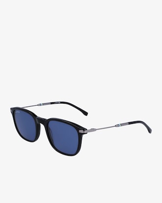 Dreifarbige, rechteckige Acetat-Sonnenbrille