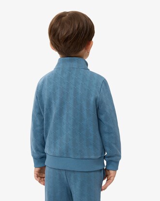 Fleece-Hoodie mit Rei&szlig;verschluss und Monogramm