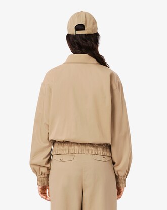 Jacke aus Stretch-Gabardine mit Doppelkragen