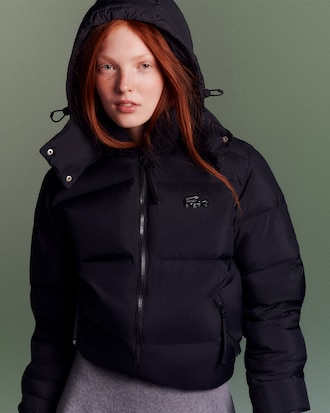 Relaxed Fit-Daunenjacken aus Wolle mit Kapuze