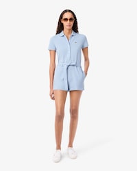 Playsuit aus Stretch-Piqu&eacute; mit Polokragen