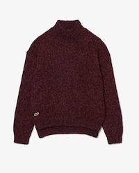 Strickpullover aus mercerisierter Wolle mit hohem Kragen