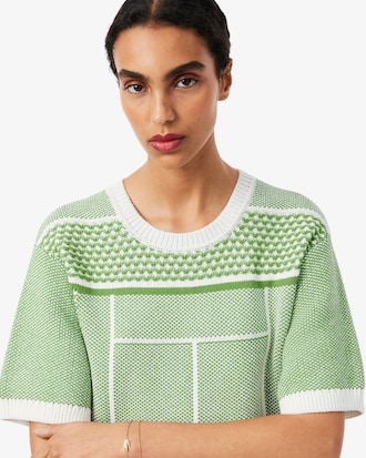 Tennis-Strickkleid aus Jacquard