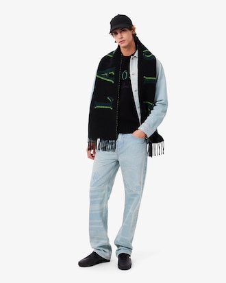 Schal aus Wolljacquard mit Branding