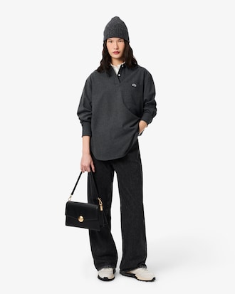 Oversized Polohemd im Flanellhemdstil