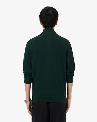 Pullover aus Baumwolle mit Rei&szlig;verschluss und hohem Kragen