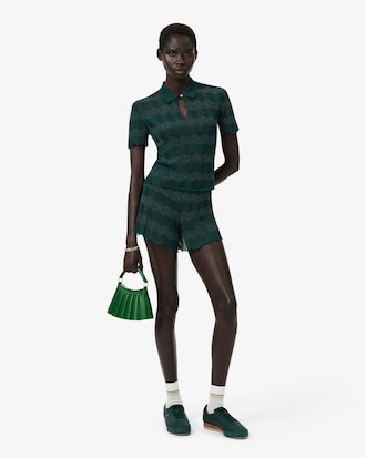 Pullover Runway aus Pointelle-Strick mit Polokragen