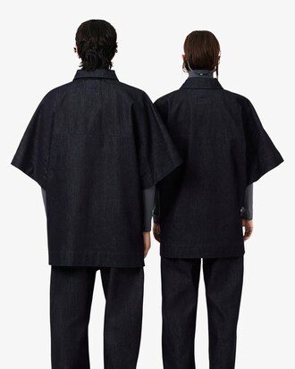 Runway oversized Denim-Polohemd