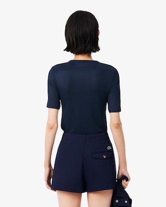 Gl&auml;nzendes Slim Fit-T-Shirt aus Piqu&eacute;
