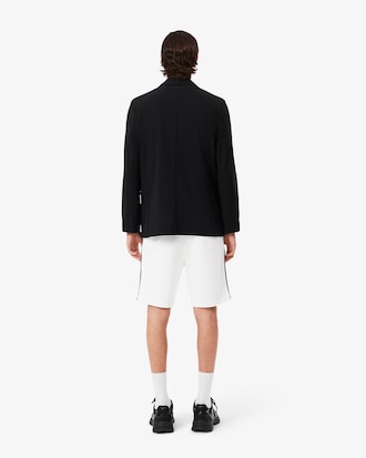 Shorts aus Baumwollfleece mit Logo-Einfassung