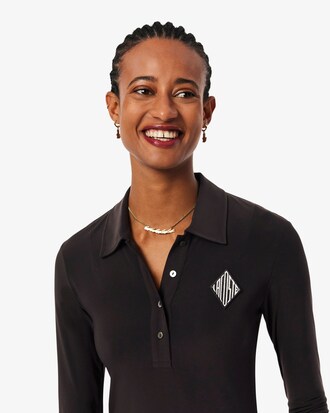 Slim Fit-Polokleid mit gesticktem Badge