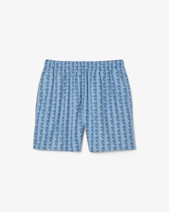 Halblange Badehose mit Monogramm-Druck