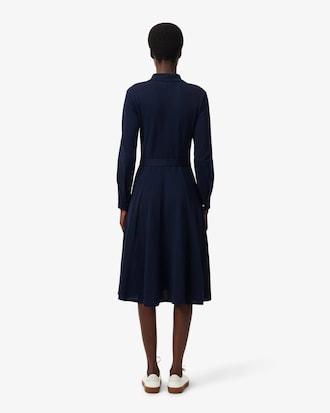 Polokleid aus Petit Piqu&eacute; mit G&uuml;rtel