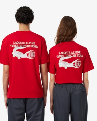 T-Shirt aus Jersey mit Grafik-Print Lacoste x Alpine