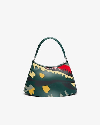 Kleine Runway Lenglen Tasche aus Leder mit Krokodil-Print