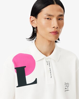Loose Fit-Polohemd Runway mit grafischem Piqué