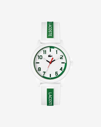 Uhr Rider mit drei Zeigern – Weiß und Grün, mit Silikonarmband