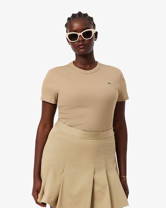 Slim Fit-T-Shirt aus gerippter Baumwolle