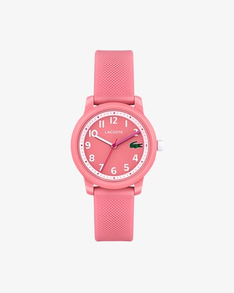LACOSTE 12.12 Kinderuhr mit pinkfarbenem Silikonband