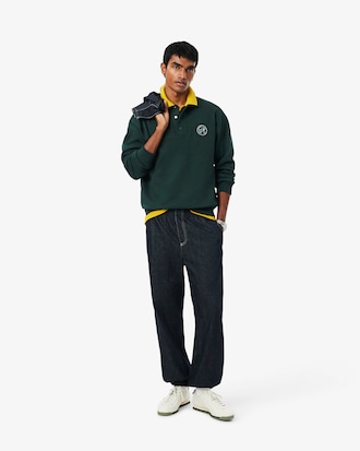Sweatshirt mit Polokragen und Badge-Akzenten