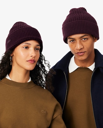 Unisex-M&uuml;tze aus strukturiertem Wollmischgewebe