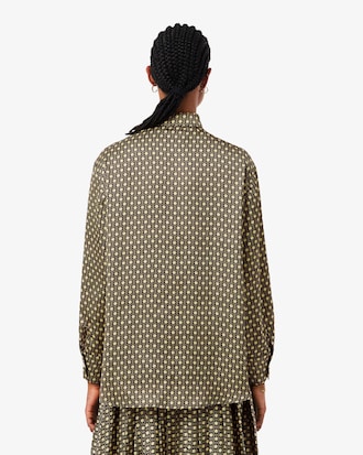 Satinhemd mit Oversized-Print