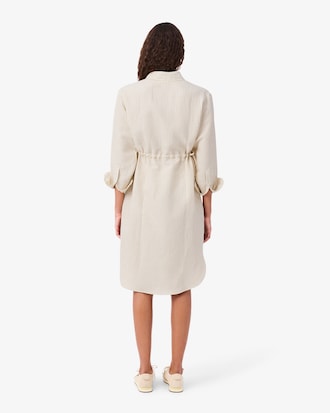 Oversized-Hemdkleid aus Leinenmischung