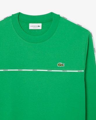 Fleece-Sweatshirt mit Logo-Einfassung