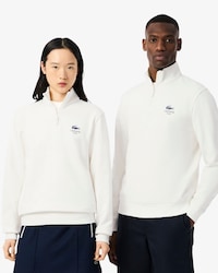 Sweatshirt mit Reißverschluss, hohem Kragen und Print