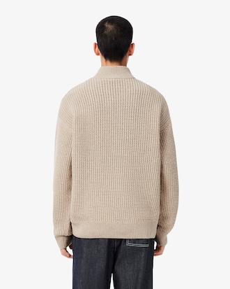 Pullover aus Wolle mit hohem Kragen und Rei&szlig;verschluss