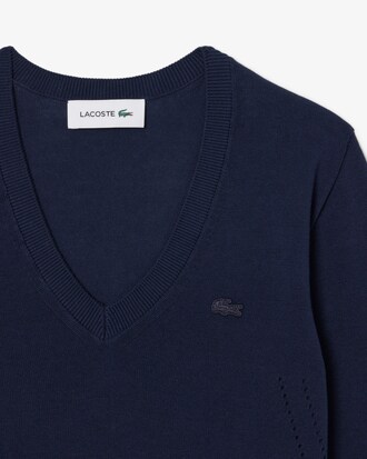 Nahtloser Pullover mit V-Ausschnitt