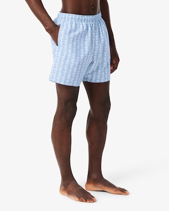 Halblange Badehose mit Monogramm-Druck