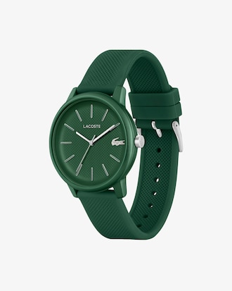LACOSTE MOVE 12.12 Dreizeigeruhr aus khakifarbenem Silikon