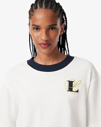 &Uuml;bergro&szlig;es T-Shirt aus Jersey mit Stickerei