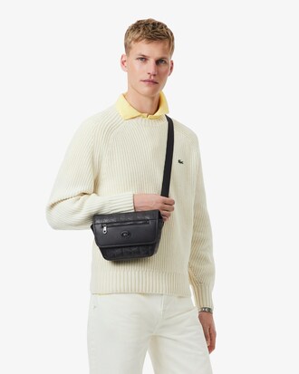 Mini-Kuriertasche aus Leder mit Monogramm