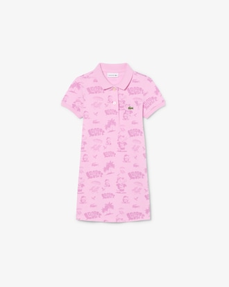 Polokleid aus Piqu&eacute; mit Print