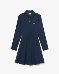 Kleid aus Stretch-Piqu&eacute; mit langen &Auml;rmeln