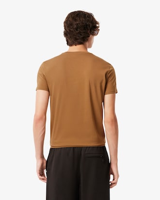 T-Shirt aus leichter Pima-Baumwolle mit V-Ausschnitt