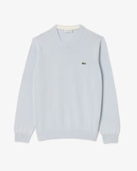 Einfarbiger Pullover aus Baumwolle mit Rundhalsausschnitt