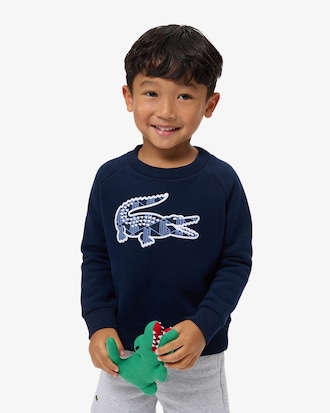 Sweatshirt aus Fleece mit Monogramm-Print