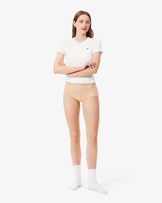 Stretch-Shorty aus Baumwolle mit Logo