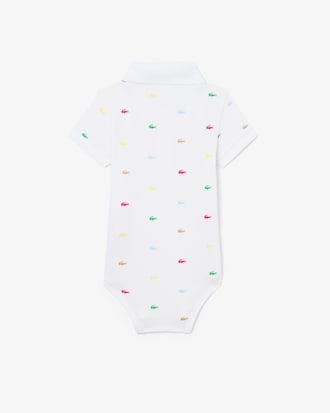 Baby-Body aus Piqu&eacute; mit Kroko-Print