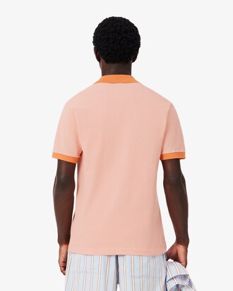 Classic Fit-Polohemd aus kontrastierendem Rippstrick