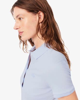 Slim Fit Damen LACOSTE Poloshirt aus Stretch-Baumwoll-Piqu&eacute;