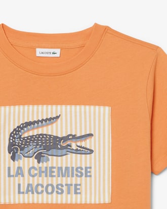 T-Shirt aus Baumwolle mit Badge-Akzent