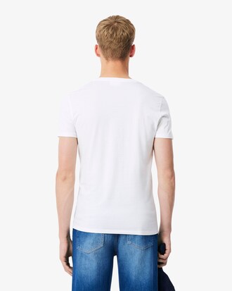 T-Shirt aus leichter Pima-Baumwolle mit V-Ausschnitt