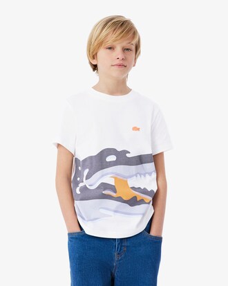 T-Shirt aus Baumwolle mit Kroko-Print