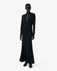 Maxikleid Runway aus Seide mit Polokragen