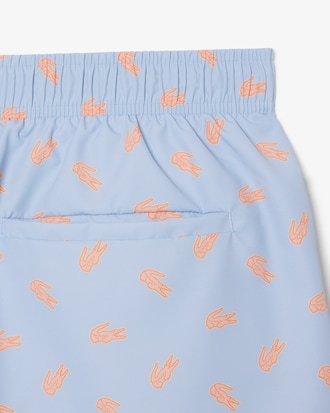 Halblange Badehose mit Kroko-Print